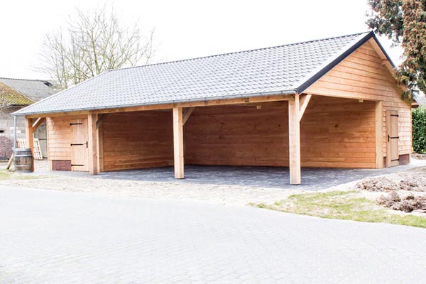 Houten tuinhuis bouw